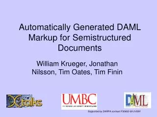 Automatically Generated DAML Markup for Semistructured Documents