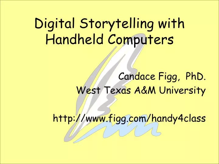digital storytelling with handheld computers