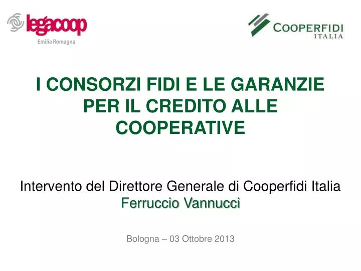 i consorzi fidi e le garanzie per il credito alle cooperative