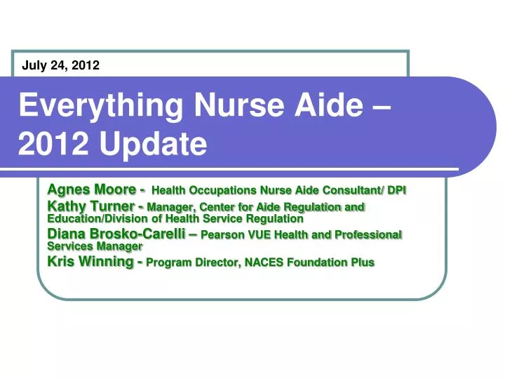 everything nurse aide 2012 update