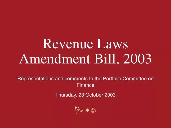revenue laws amendment b ill 2003