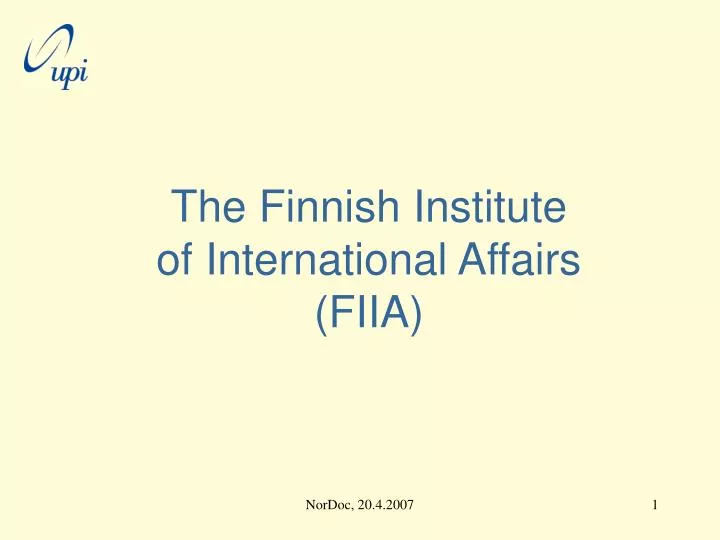 the finnish institute of international affairs fiia