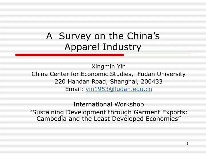 a survey on the china s apparel industry