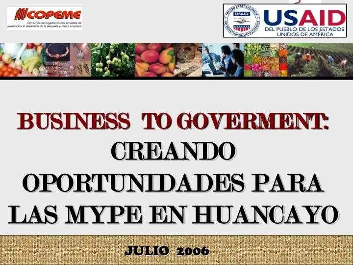 business to goverment creando oportunidades para las mype en huancayo
