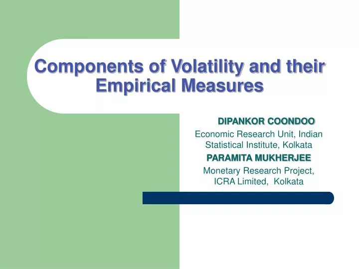 components of volatility and their empirical measures