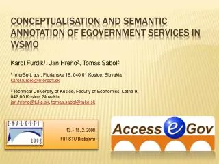 Conceptualisation and Semantic Annotation of eGovernment Services in WSMO