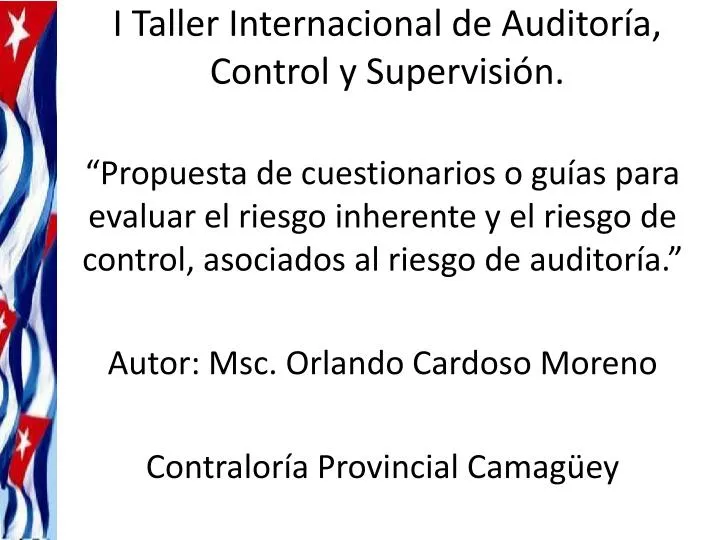 i taller internacional de auditor a control y supervisi n