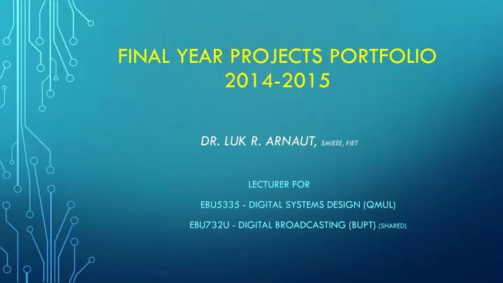 final year projects portfolio 2014 2015