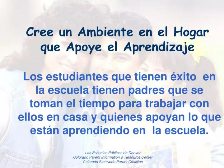 cree un ambiente en el hogar que apoye el aprendizaje