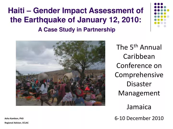haiti gender impact assessment of the earthquake of january 12 2010 a case study in partnership