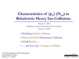 Characteristics of ?p T ? (N ch ) in Relativistic Heavy Ion Collisions