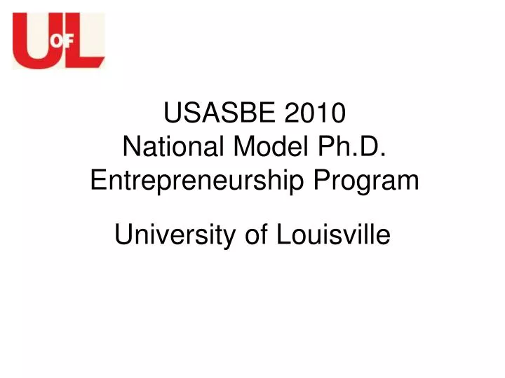 usasbe 2010 national model ph d entrepreneurship program