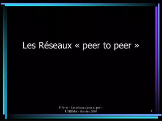 les r seaux peer to peer