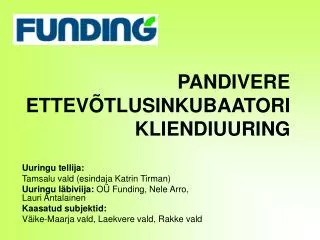 pandivere ettev tlusinkubaatori kliendiuuring