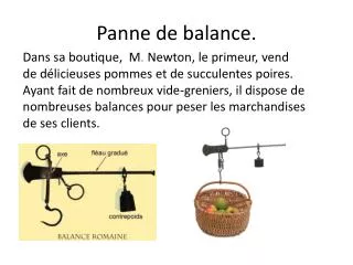 panne de balance