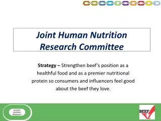 Joint Human Nutrition Research Committee