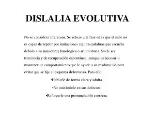 dis lalia evolutiva