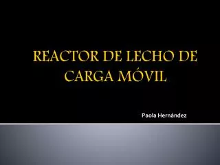 reactor de lecho de carga m vil