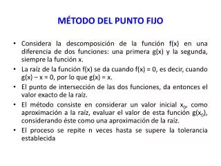 m todo del punto fijo