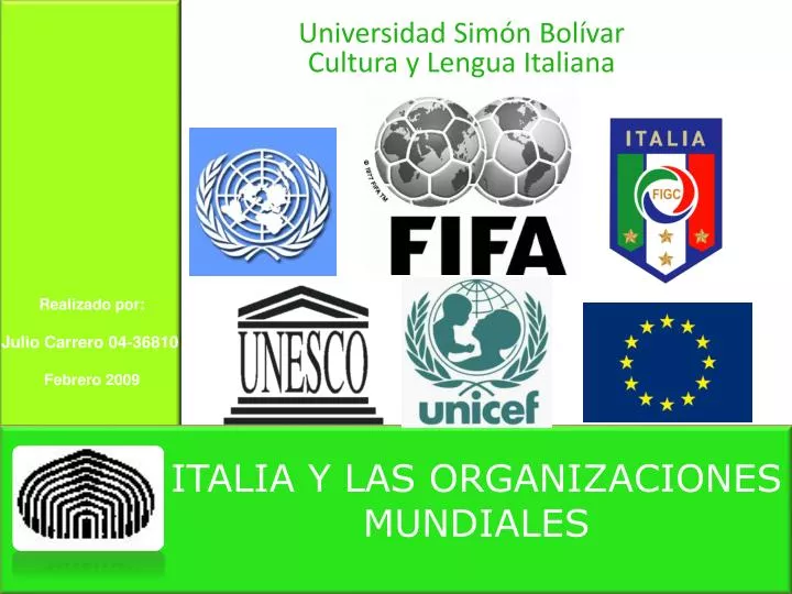 italia y las organizaciones mundiales