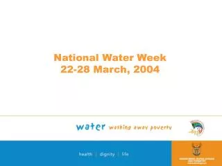 National Water Week 22-28 March, 2004