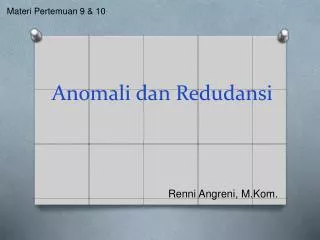anomali dan redudansi