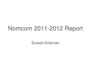 Nomcom 2011-2012 Report
