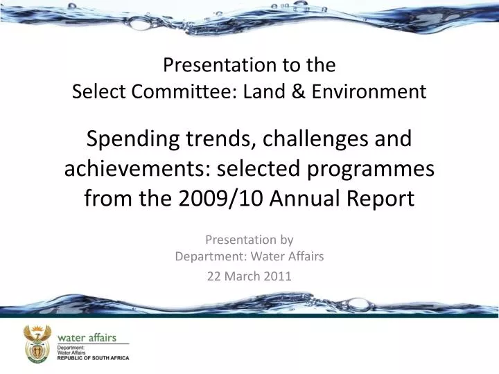 spending trends challenges and achievements selected programmes from the 2009 10 annual report