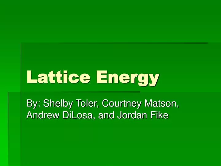 lattice energy