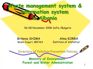Waste management system &amp; information system in Albania