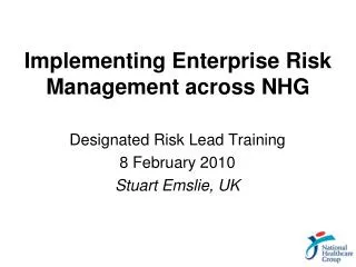 Implementing Enterprise Risk Management across NHG