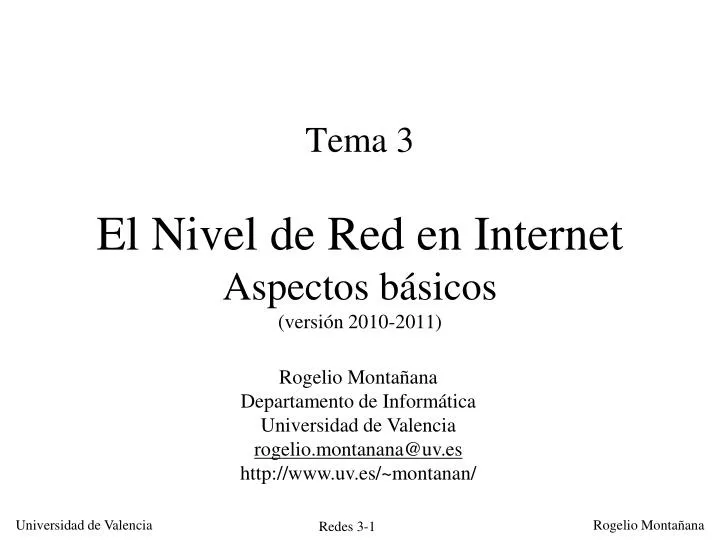 tema 3 el nivel de red en internet aspectos b sicos versi n 2010 2011