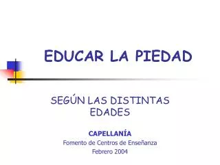 educar la piedad