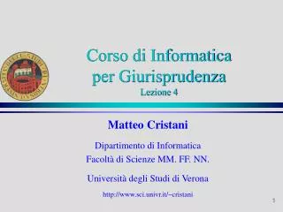 corso di informatica per giurisprudenza lezione 4