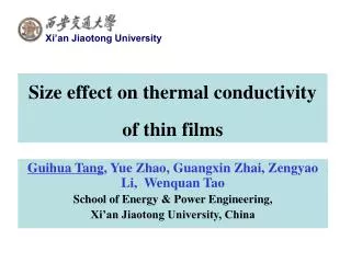 Size effect on thermal conductivity of thin films