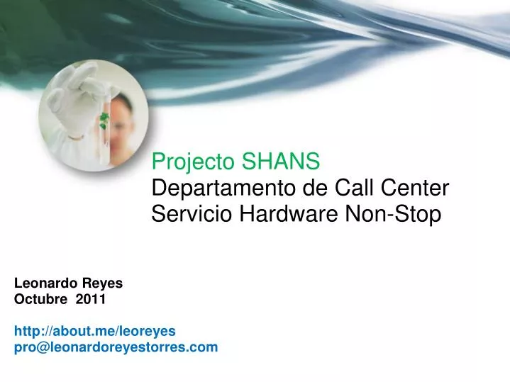projecto shans departamento de call center servicio hardware non stop