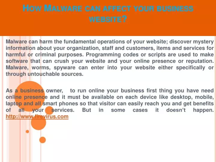 how malware can affect your business website