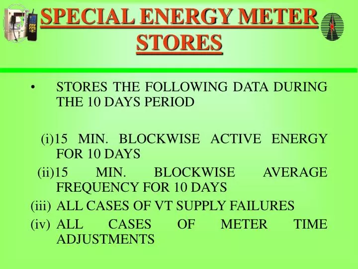 special energy meter stores