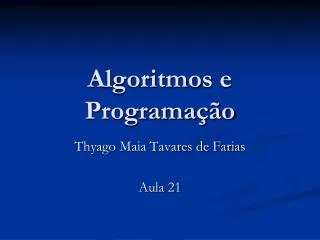 algoritmos e programa o