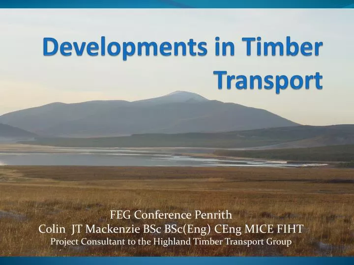 developments in timber transport