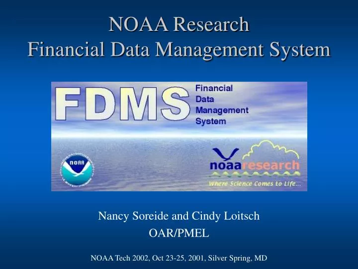 noaa research financial data management system