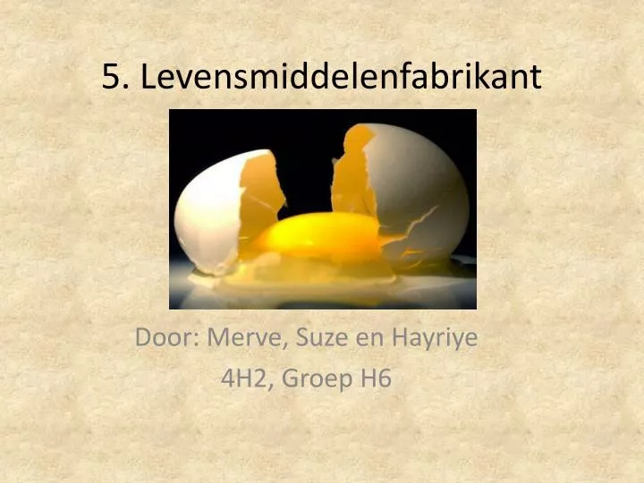 5 levensmiddelenfabrikant