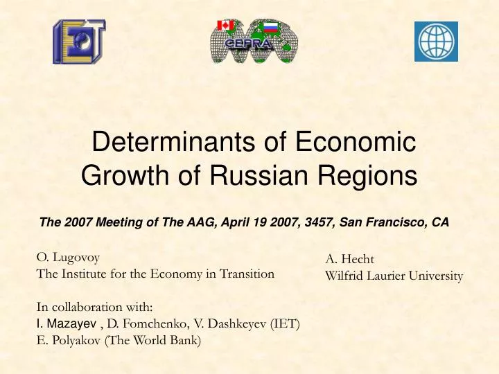 determinants of economic growth of russian regions