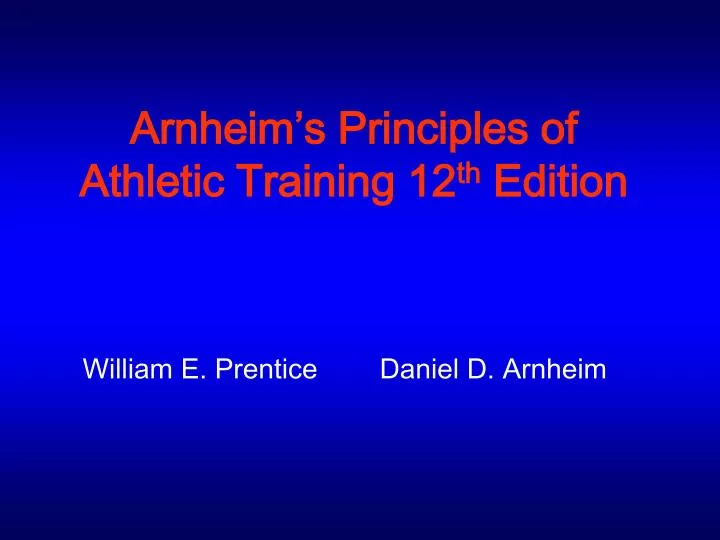 arnheim s principles of athletic training 12 th edition