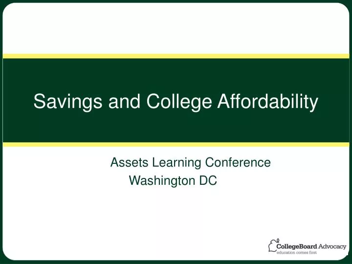 savings and college affordability