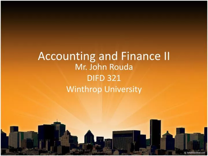 accounting and finance ii