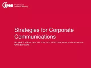 Strategies for Corporate Communications