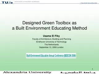 Designed Green Toolbox as a Built Environment Educating Method