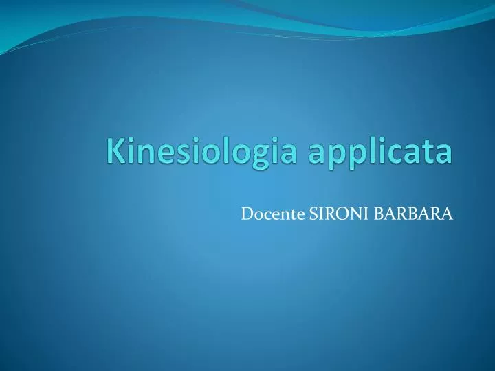 kinesiologia applicata