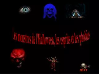 Les monstres de l'Halloween, les esprits et les phobies